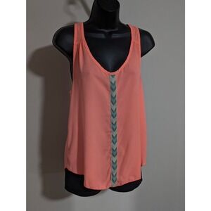 Wet Seal Coral Orange Tank Top Blouse Racerback Y2K Size Medium